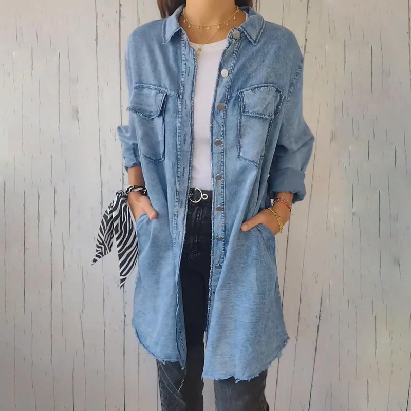 Liam™ - Chic Oversized Denim Blazer